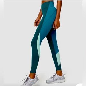 Outdoor Voices Techsweat Zoom Leggings Teal Green Blue Colorblock Size S